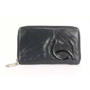 Chanel Large Black Quilted Cambon Ligne Zip Around Organizer Wallet  862621