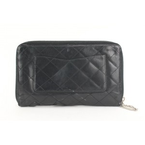 Chanel Large Black Quilted Cambon Ligne Zip Around Organizer Wallet  862621