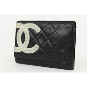 Chanel Black Quilted Leather Cambon Ligne Card Holder 24ccs1223
