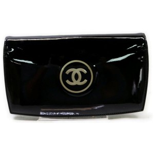 Chanel Black CC Logo Patent Flap Wallet 862472