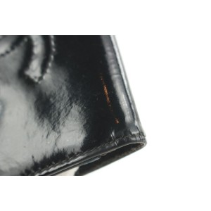 Chanel Black Patent CC Logo Key Holder Wallet Case 68ccs126