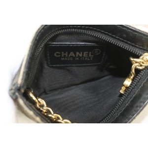Chanel Black x White CC Logo Coin Pouch Keychain Purse 1018c2