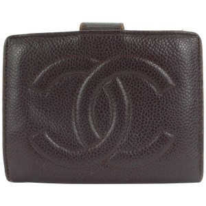 Chanel Burgundy Caviar Leather CC Wallet 6ccs111