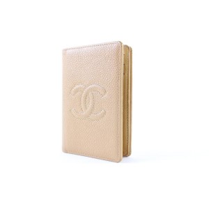 Chanel Beige Caviar Card Holder Wallet case 226858