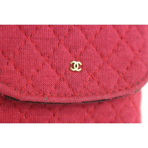 Chanel Micro Quilted Red Mini Classic Flap Chain Bag or Necklace 272ccs216