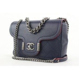 Chanel Navy Blue Caviar Leather Arch Chic Small Crossbody Flap Bag 419cas528