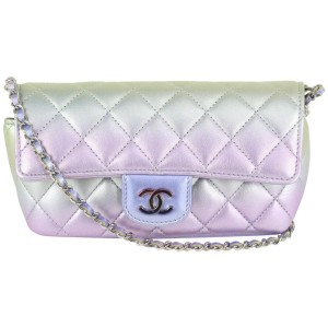 Chanel Iridescent Quilted Rectangular Crossbody Mini Sunglass Flap Bag 1213c1