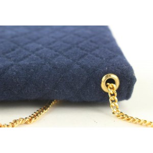 Chanel Micro Quilted Blue Classic Chain Flap Bag or Necklace 274ccs216A