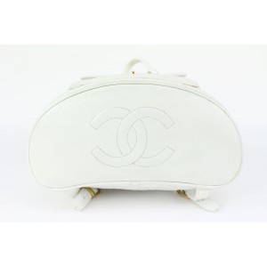 Chanel White Quilted Lambskin Duma Backpack Gold Chain