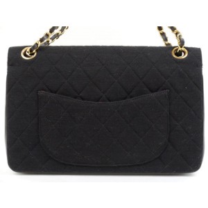 Chanel Classic Flap Small Quilted 234948 Black Cotton X Lambskin