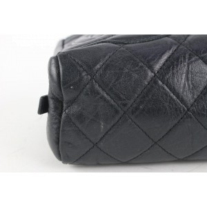 Chanel Black Quilted Leather Cambon Ligne Toiletry Case Cosmetic