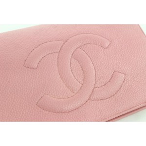 Chanel Pink Caviar Leather Cosmetic Pouch Toiletry Bag 18C712