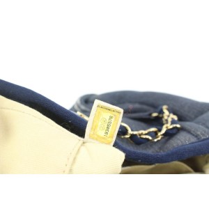 Chanel Navy Blue Denim Deauville Chain Tote Bag 105c6