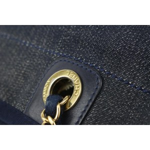 Chanel Navy Blue Denim Deauville Chain Tote Bag 105c6