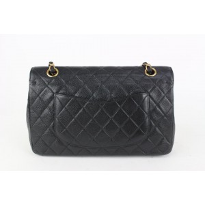 Chanel GHW Black x Gold Caviar Leather Medium Classic Double Flap 915ca66