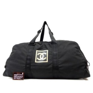 Chanel Duffle Cc Sports Logo Jumbo Extra Large Boston 235294 Black Nylon  Weekend/Travel Bag, Chanel