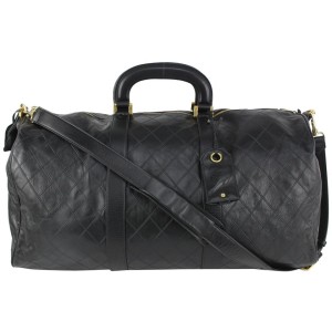 Chanel Black Quilted Lambskin Boston Duffle with Strap 1116c43