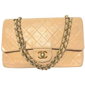 CHANEL Classic Flap Drawstring Quilted Lambskin Leather Shopper Should