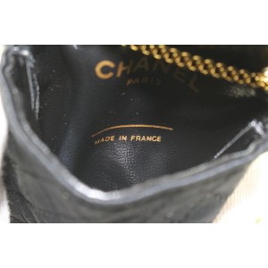 Chanel Mini Black Quilted Micro Chain Flap Nano Bag 715cas323