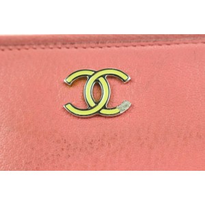 Chanel Pink Leather CC Logo Zippy L-Gusset Wallet 13ccs111