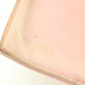 Chanel 868041 Pink Caviar Long CC Logo Flap Bifold Wallet
