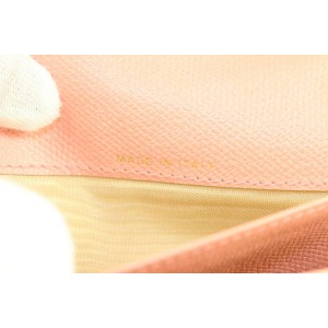 Chanel Pink Leather Button Line Flap Wallet 70ccs126