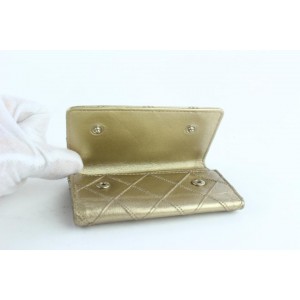 Chanel Gold Quilted 6 Key Holder Case 857025