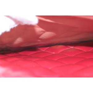 Chanel Red Quilted Patent Medallion Tote Zip Bag 872543