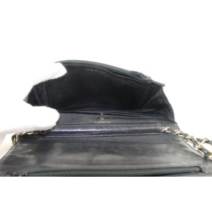 Chanel Black Caviar Leather CC Logo Timeless Wallet on Chain Flap Bag 816cas4