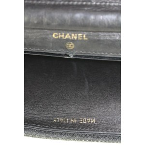 Chanel Black Caviar Leather CC Logo Timeless Wallet on Chain Flap Bag 816cas4
