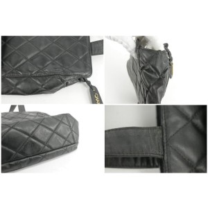 Chanel Black Quilted Vinyl Flap Pocket Tote Bag 856220