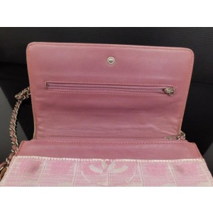 Chanel Pink New Line Wallet on Chain Woc Crossbody Chain Flap bag 227857