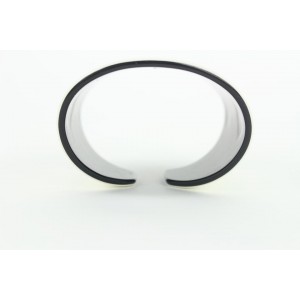 Chanel 019 Black x White CC Logo Cuff Bracelet Bangle  862637