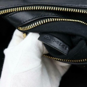 Chloé Duffle Bicolor Boston 870654 Black Leather Weekend/Travel Bag