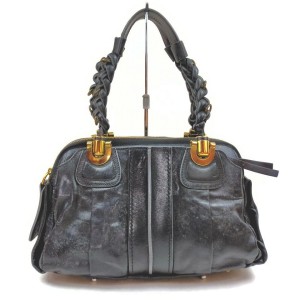 Chloe Black Leather Heloise Satchel Bag 862658