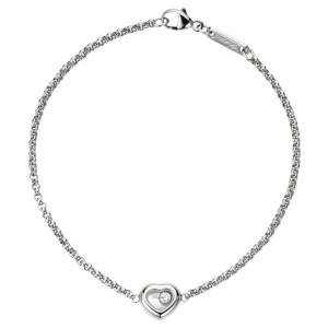 Chopard 18K White Gold Happy Heart Diamond Bracelet