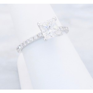 18K White Gold GIA Certified Princess Cut Diamond Ring