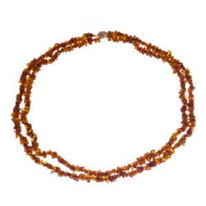 Double Strand Baltic Amber Chip Bead Necklace