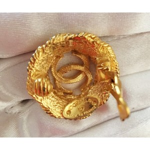 Chanel Gold-Tone Wired CC Vintage Earrings