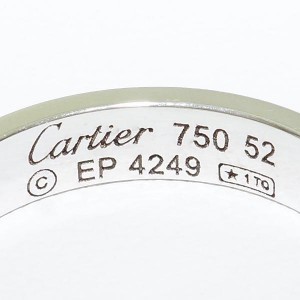 Cartier Mini Love 18K White Gold Ring Size 6