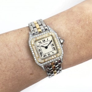 CARTIER PANTHERE 22mm 1 Row Gold 0.86TCW DIAMOND Watch
