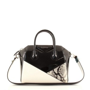 Givenchy Antigona Bag Patent and Leather with Snakeskin Small