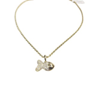 Chopard 79/4702-0 18K Yellow Gold Happy Fish Diamond Necklace