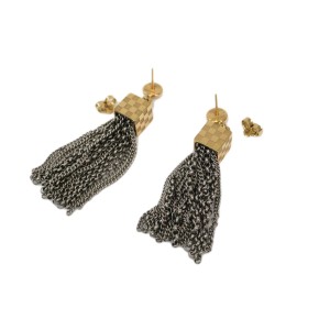 Louis Vuitton Silver & Gold Metal Plated Earrings