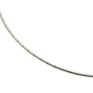 CARTIER Tube Chain Omega K18 White Gold Necklace LXGQJ-876