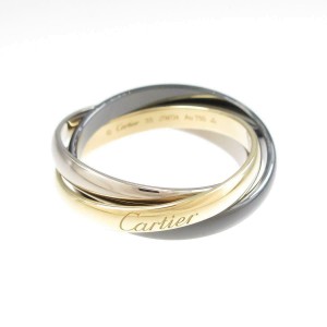 Cartier 18k Yellow Gold 18k White Gold Ceramic Trinity Ring LXGYMK-399