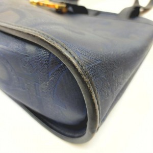 Christian Dior Navy Blue Lady Tote Shoulder Bag 862524