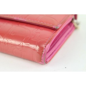 Dior Pink Patent Trotter Chain Wallet 923da97