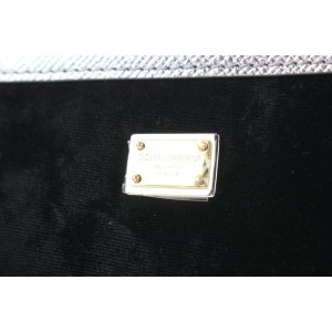 Dolce & Gabbana Black Velvet Crystal Studded Mini Sicily Chain Crossbody Bag 672dol318