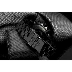 Breitling Super Avenger A13370 Custom Diamond Black PVD Watch 